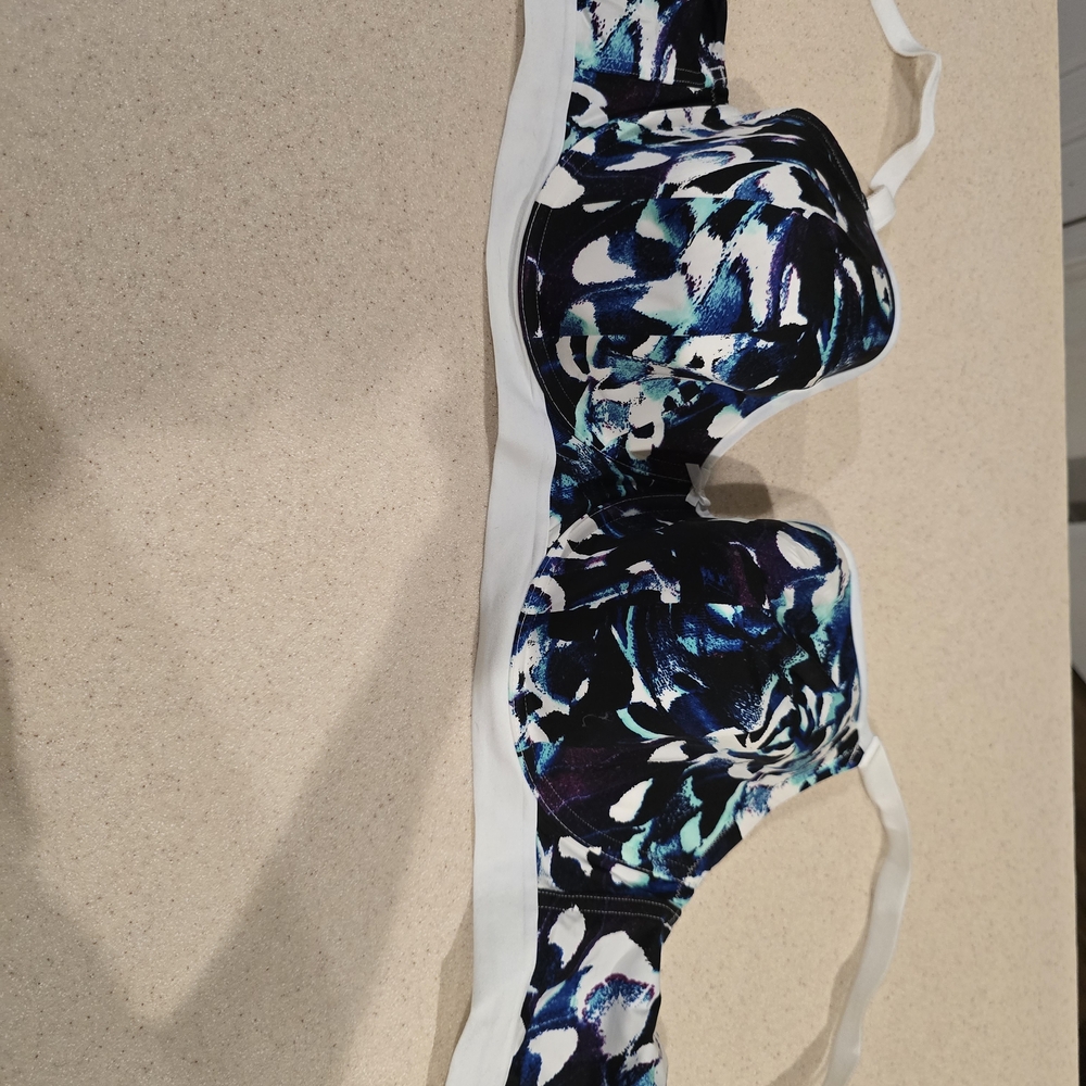 Floral Blue and White Bra